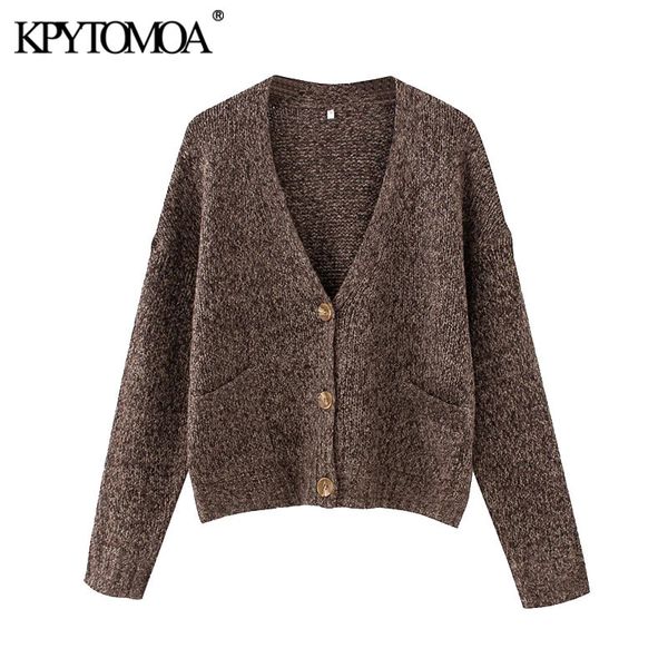 women fashion with pockets loose knitted cardigan sweater vintage long sleeve button-up female outerwear chic 210416, White;black
women fashion with pockets loose knitted cardigan sweater vintage long sleeve button-up female outerwear chic 210416, White;black