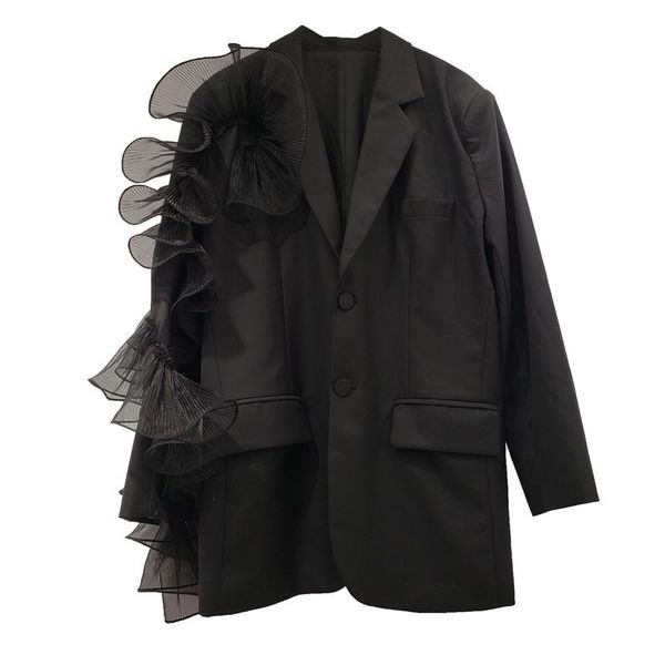 women's suits & blazers superaen black patchwork crimped mesh suit 2021 autumn fashion office lady full solid jacket women, White;black
women's suits & blazers superaen black patchwork crimped mesh suit 2021 autumn fashion office lady full solid jacket women, White;black