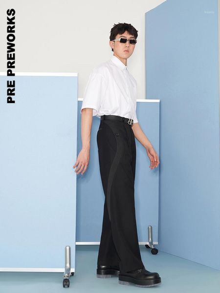 men clothing fashion dark pattern side curve stitching loose vertical casual trouserss plus size singer costumes 27-46 men's pants, Black
men clothing fashion dark pattern side curve stitching loose vertical casual trouserss plus size singer costumes 27-46 men's pants, Black