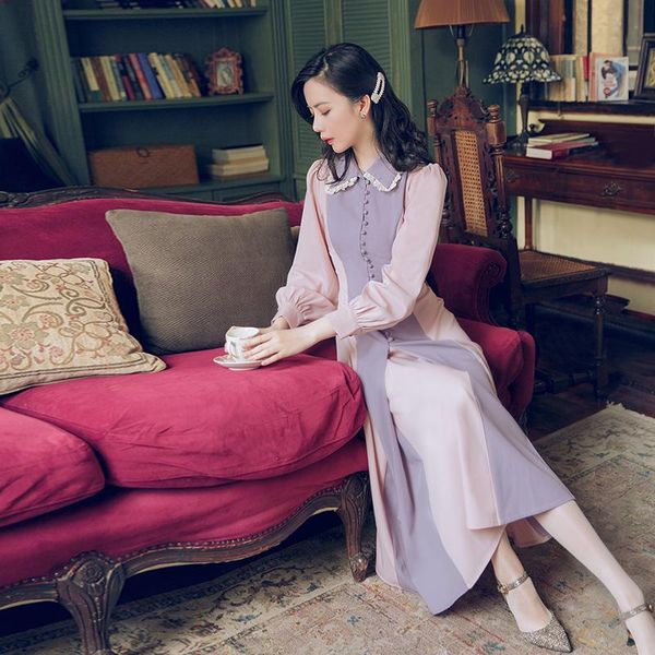 casual dresses 2021 fashion women's spring retro lady temperament dress long female, Black;gray
casual dresses 2021 fashion women's spring retro lady temperament dress long female, Black;gray