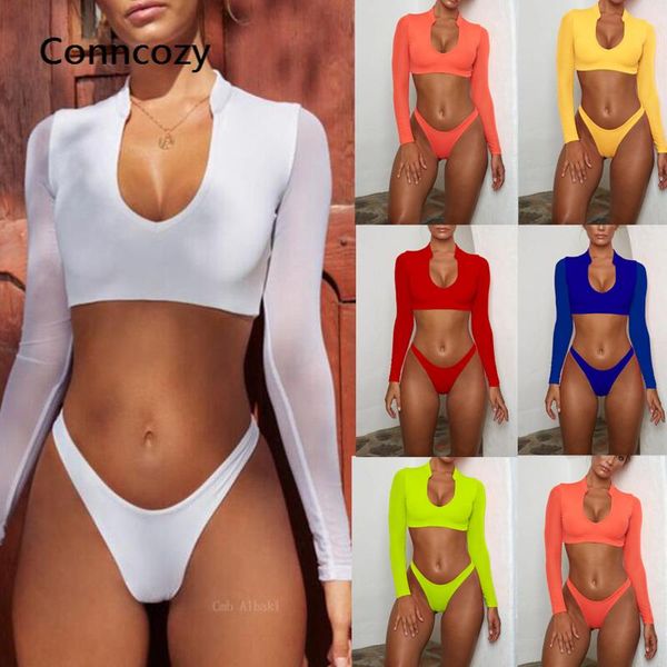 women's swimwear swimsuit long-sleeved mesh bikini v waist women push up set bathing suit 2 piece, White;black
women's swimwear swimsuit long-sleeved mesh bikini v waist women push up set bathing suit 2 piece, White;black