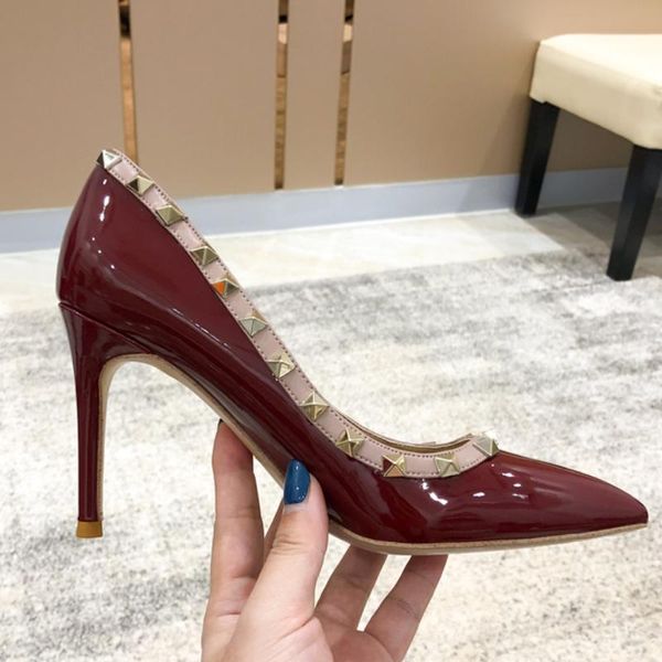 sale-designer pointed with studs high heels patent leather rivets sandals women shoes heel rivet no box dress, Black
sale-designer pointed with studs high heels patent leather rivets sandals women shoes heel rivet no box dress, Black