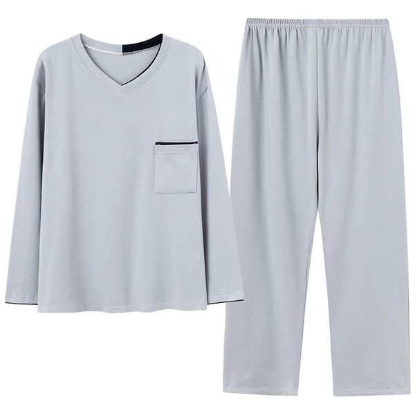 men's sleepwear cotton sleep +bottoms 2 pieces suit v neck long sleeve casual pajamas set lounge wear 2021 autumn homewear pjs, Black;brown
men's sleepwear cotton sleep +bottoms 2 pieces suit v neck long sleeve casual pajamas set lounge wear 2021 autumn homewear pjs, Black;brown