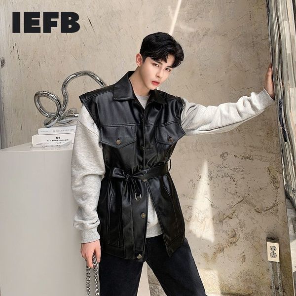 iefb niche design trend bandage waist causal pu leather jacket vest black mid length causal sleeveless waistcoat with belt y6685 210524, Black;white
iefb niche design trend bandage waist causal pu leather jacket vest black mid length causal sleeveless waistcoat with belt y6685 210524, Black;white