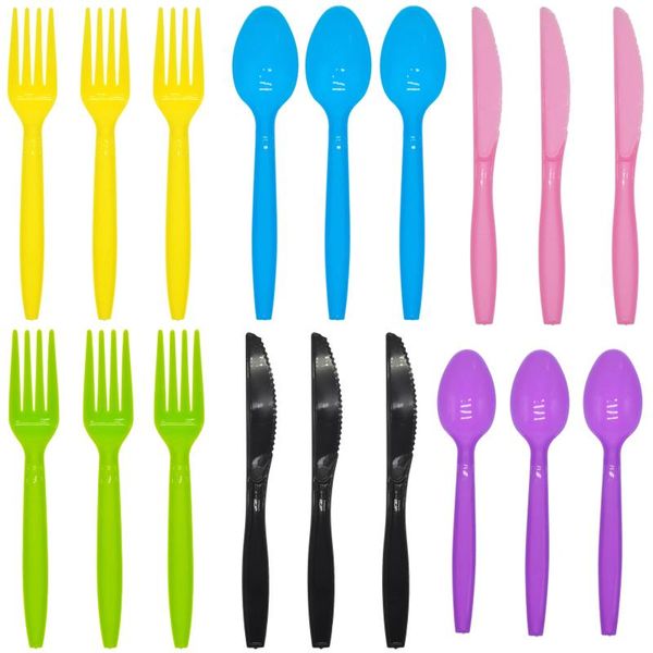 disposable dinnerware plastic solid color knives forks spoons set yellow blue pink black purple green tableware for bitrhday party supplies
disposable dinnerware plastic solid color knives forks spoons set yellow blue pink black purple green tableware for bitrhday party supplies