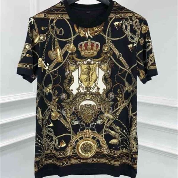 t shirts 20ss fashion famous brand diamond lion crown print for men cotton tee, White;black
t shirts 20ss fashion famous brand diamond lion crown print for men cotton tee, White;black