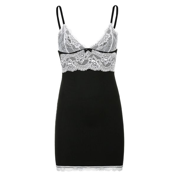 sweetown goth aesthetic black woman dress patchwork lace bow 90s cute kawaii clothes sleeveless v neck e girl mini dresses x0521, Black;gray
sweetown goth aesthetic black woman dress patchwork lace bow 90s cute kawaii clothes sleeveless v neck e girl mini dresses x0521, Black;gray
