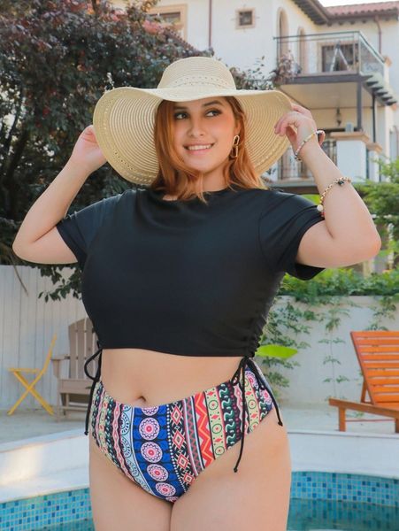 plus geo print drawstring side bikini swimsuit h4ff#, Black
plus geo print drawstring side bikini swimsuit h4ff#, Black