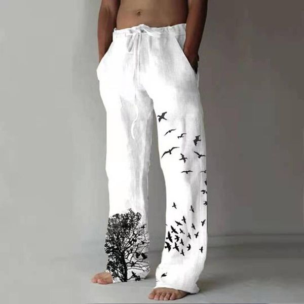 men's pants fashion loose men casual cotton linen print wide leg trousers great for sport beach daily high quality, Black
men's pants fashion loose men casual cotton linen print wide leg trousers great for sport beach daily high quality, Black