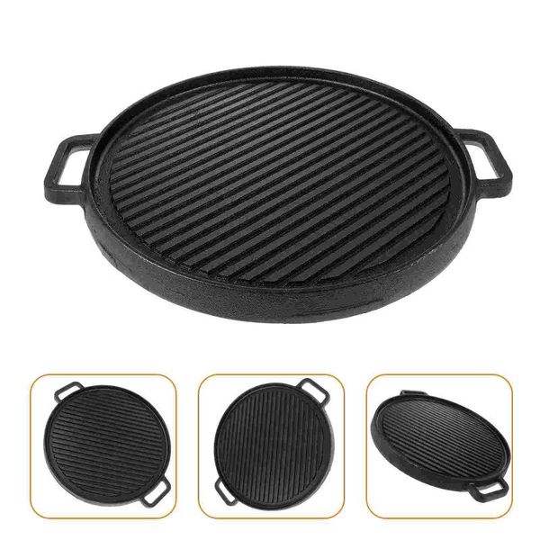 pans 1pc cast iron gill pan practical barbecue grill plate round steak frying (black)
pans 1pc cast iron gill pan practical barbecue grill plate round steak frying (black)