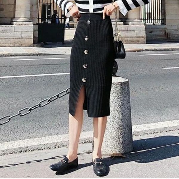 genayooa black midi skirts women winter bodycon slim knitted wool blend high elastic split tube skirt female with button 210417
genayooa black midi skirts women winter bodycon slim knitted wool blend high elastic split tube skirt female with button 210417