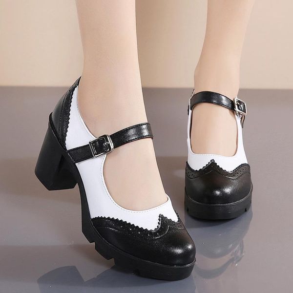 dress shoes mary jane ladies spring autumn genuine leather 7cm high-heel female platform women retro breathable square heels, Black
dress shoes mary jane ladies spring autumn genuine leather 7cm high-heel female platform women retro breathable square heels, Black