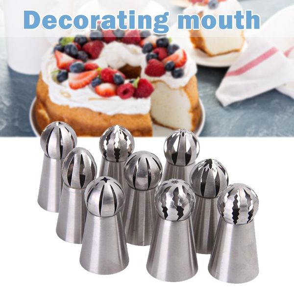 stainless steel cake decor piping tips set 7pcs spherical russian style cream nozzle for baking utensilios de cocina & pastry tools
stainless steel cake decor piping tips set 7pcs spherical russian style cream nozzle for baking utensilios de cocina & pastry tools