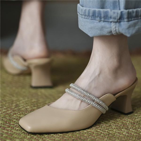 dress shoes verconas working casual mules women sandals summer genuine leather square toe slippers rhinestone high heels concise woman, Black
dress shoes verconas working casual mules women sandals summer genuine leather square toe slippers rhinestone high heels concise woman, Black