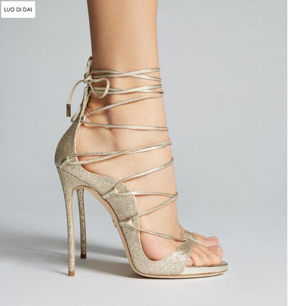 women gold high heels party shoes summer gladiator sandals wedding lace up open toe sequin dress, Black
women gold high heels party shoes summer gladiator sandals wedding lace up open toe sequin dress, Black
