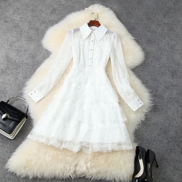 casual dresses european and american women's clothing new spring long sleeve lapel fashionable sequined lace dress qbzu, Black;gray
casual dresses european and american women's clothing new spring long sleeve lapel fashionable sequined lace dress qbzu, Black;gray