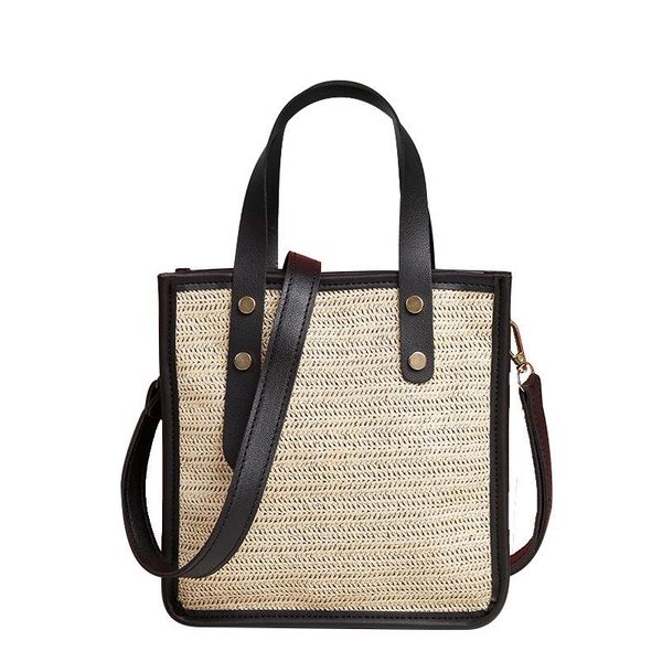 evening bags women's solid color stitching handbag rivet straw woven shoulder bag messenger
evening bags women's solid color stitching handbag rivet straw woven shoulder bag messenger