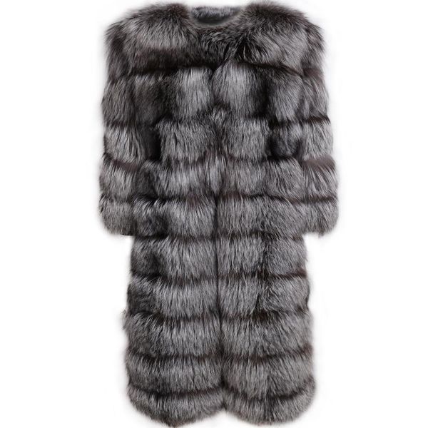 women's fur & faux real coat ladies natural women, Black