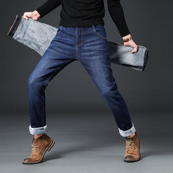 men's jeans winter stretch plus velvet business thickening casual large size straight warm with men, Blue
men's jeans winter stretch plus velvet business thickening casual large size straight warm with men, Blue