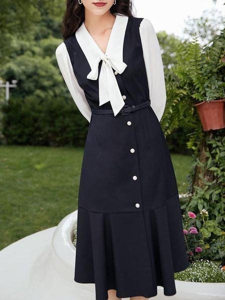 casual dresses bow tie long sleeve dress neck button up women young preppy style ruffles swing vintage clothes ladies pinup robes, Black;gray
casual dresses bow tie long sleeve dress neck button up women young preppy style ruffles swing vintage clothes ladies pinup robes, Black;gray