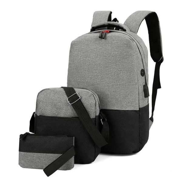 backpack 3pcs/set canvas school bag laplarge capacity men women business travel multifunctional schoolbag
backpack 3pcs/set canvas school bag laplarge capacity men women business travel multifunctional schoolbag