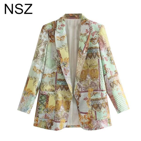 women's suits & blazers nsz women floral print oversized blazer 2021 none button elegant chic large size fashion office ladies suit jac, White;black
women's suits & blazers nsz women floral print oversized blazer 2021 none button elegant chic large size fashion office ladies suit jac, White;black