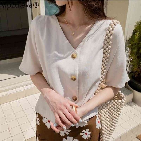 women summer blouses v-neck fashionable single breasted casual cotton and linen short shirts femme 210416, White
women summer blouses v-neck fashionable single breasted casual cotton and linen short shirts femme 210416, White
