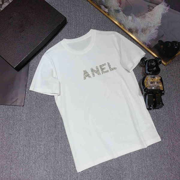 new designer 2021 ms t-shirt stereo nail bead camellia garden round collar short sleeve t-shirt11, White
new designer 2021 ms t-shirt stereo nail bead camellia garden round collar short sleeve t-shirt11, White