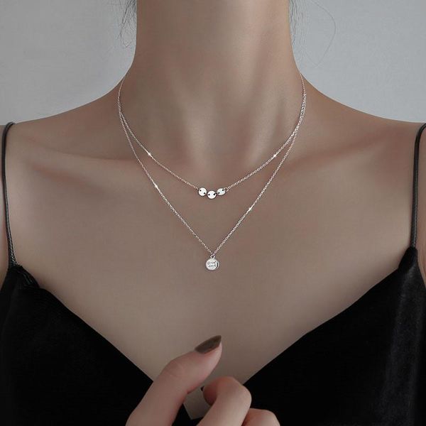 chains 925 silver good luck double-layer round bead pendant necklace simple fashion female clavicle chain jewelry gift
chains 925 silver good luck double-layer round bead pendant necklace simple fashion female clavicle chain jewelry gift