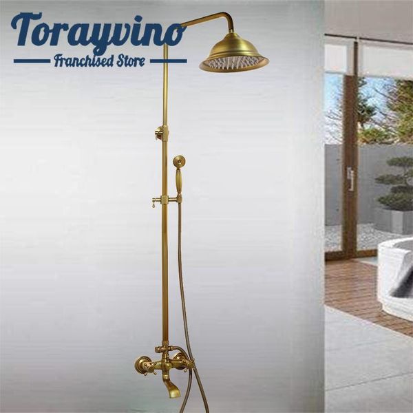 torayvino bathroom shower set torneira banheiro antique brass faucets head & hand water column taps sets
torayvino bathroom shower set torneira banheiro antique brass faucets head & hand water column taps sets
