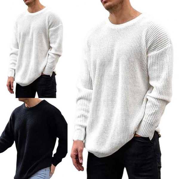 men's sweaters autumn sweater solid color pullover round neck knitted spring for sleeping, White;black
men's sweaters autumn sweater solid color pullover round neck knitted spring for sleeping, White;black