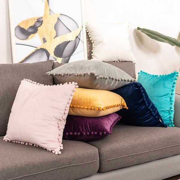 cushion/decorative pillow solid color soft velvet throw cover with balls decorative pillows cushion case home sofa bed car backrest sizes 9
cushion/decorative pillow solid color soft velvet throw cover with balls decorative pillows cushion case home sofa bed car backrest sizes 9