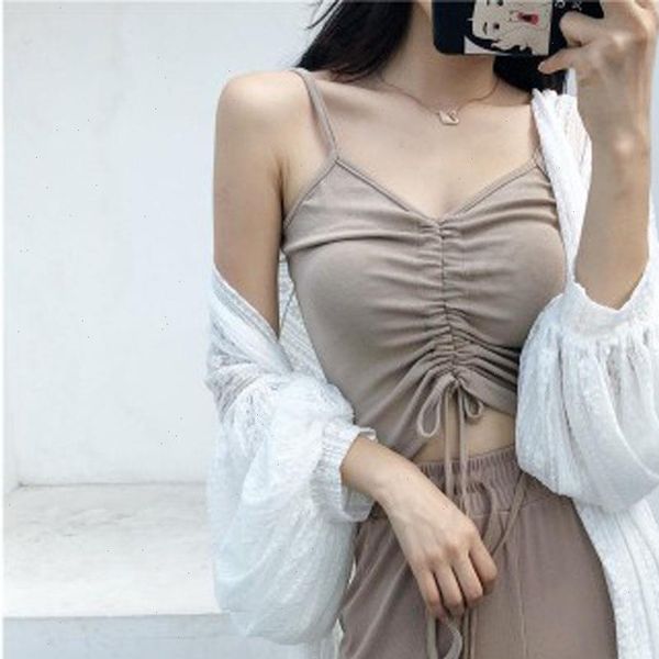sweet womens cami cropped summer korean style lace up drawstring adjustable knit camis tank wdc4916, White
sweet womens cami cropped summer korean style lace up drawstring adjustable knit camis tank wdc4916, White
