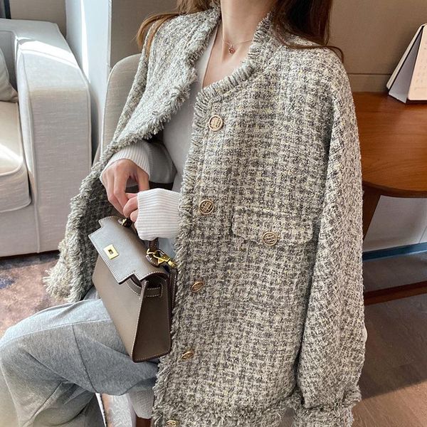 fragrant wool tweed jacket for women's autumn and winter 2021 jackets, Black;brown
fragrant wool tweed jacket for women's autumn and winter 2021 jackets, Black;brown