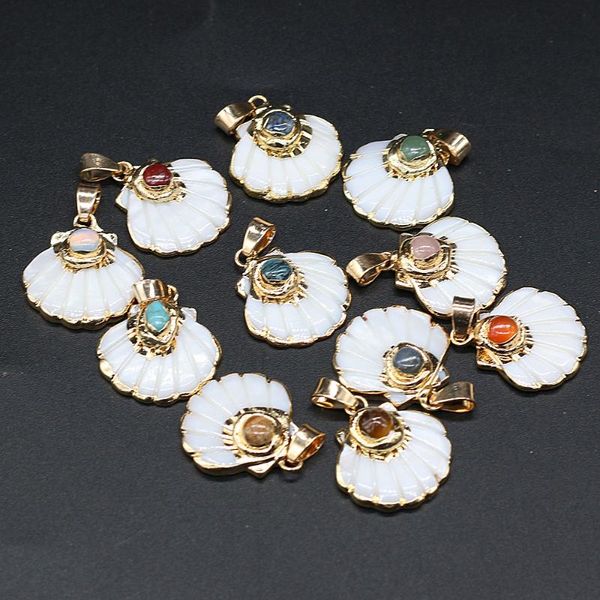charms natural stone tiger eye opal rose quartzs pendants carved shell gold trim pendant for diy jewelry making necklace earring, Bronze;silver
charms natural stone tiger eye opal rose quartzs pendants carved shell gold trim pendant for diy jewelry making necklace earring, Bronze;silver