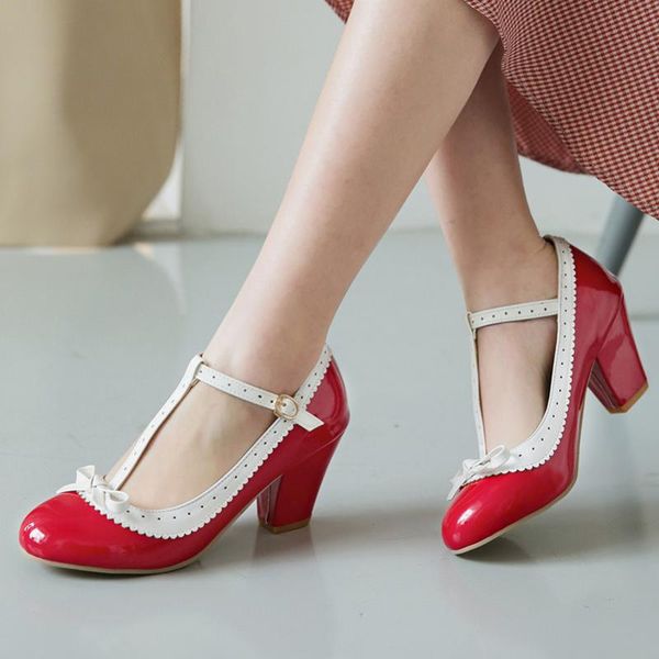 dress shoes high heels women pumps patent leather bow block heel t-strap buckle mary jane party lady red size, Black
dress shoes high heels women pumps patent leather bow block heel t-strap buckle mary jane party lady red size, Black