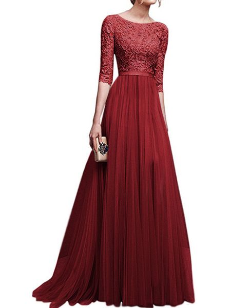 lace evening scoop neck 3/4 sleeves a line floor length party prom fall 7 colors s--3xl high quallty, White;black
lace evening scoop neck 3/4 sleeves a line floor length party prom fall 7 colors s--3xl high quallty, White;black
