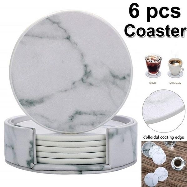 table runner 6 pcs home kitchen marble pattern cup creative round edge mat drink pu leather pad thermal insulation
table runner 6 pcs home kitchen marble pattern cup creative round edge mat drink pu leather pad thermal insulation