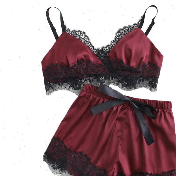 pajamas nightwear pyjamas satin womens sleepwears bras pants lace up female sleepwear lingerie underwear lounge wear, Black;red
pajamas nightwear pyjamas satin womens sleepwears bras pants lace up female sleepwear lingerie underwear lounge wear, Black;red