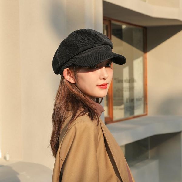 berets korean version of solid color women's beret spring and autumn sboy hat retro corduroy stretch dome painter, Blue;gray
berets korean version of solid color women's beret spring and autumn sboy hat retro corduroy stretch dome painter, Blue;gray