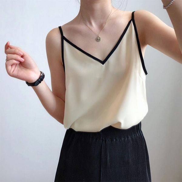 women's tanks & camis 2021 satin chiffon camisole female summer outer wear v-neck inner base shirt imitation silk sleeveless top, White
women's tanks & camis 2021 satin chiffon camisole female summer outer wear v-neck inner base shirt imitation silk sleeveless top, White