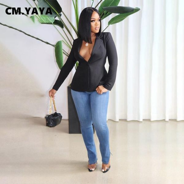 women's suits & blazers cm.yaya women blazer solid full sleeve notched collar single button slim office lady fashion clothing autumn 20, White;black
women's suits & blazers cm.yaya women blazer solid full sleeve notched collar single button slim office lady fashion clothing autumn 20, White;black
