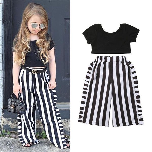 clothing sets summer 2 piece kids baby girl clothes set short sleeve black crop and striped wide leg pant 1-6y toddler girls, White
clothing sets summer 2 piece kids baby girl clothes set short sleeve black crop and striped wide leg pant 1-6y toddler girls, White
