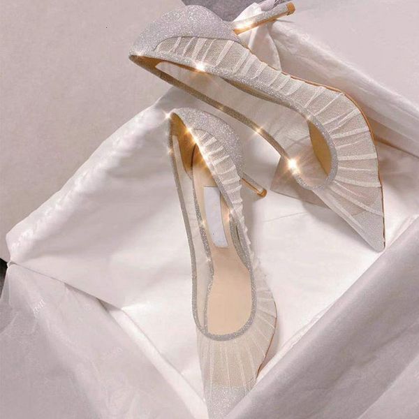 dress breathable lace high heels fine with women pumps mesh female shoes pointed 1 yxmt, Black
