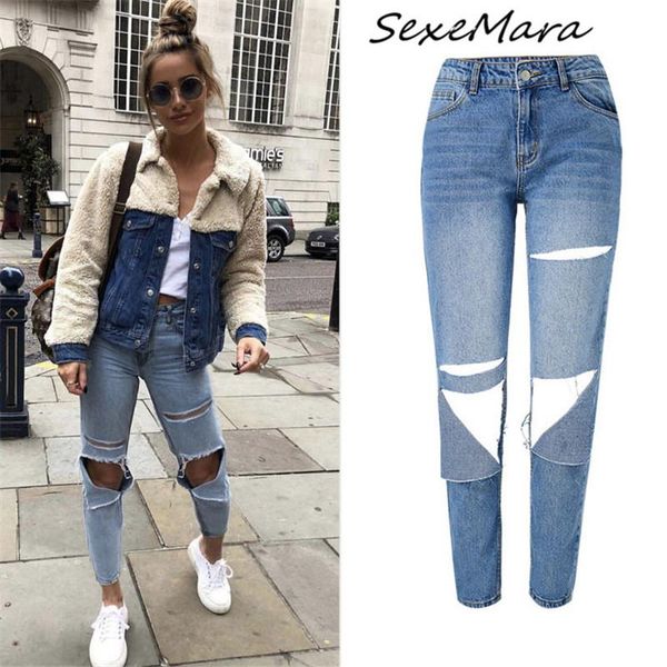 women's jeans high waist 2021 fashion women streetwear casual hole distressed ripped for, Blue
women's jeans high waist 2021 fashion women streetwear casual hole distressed ripped for, Blue