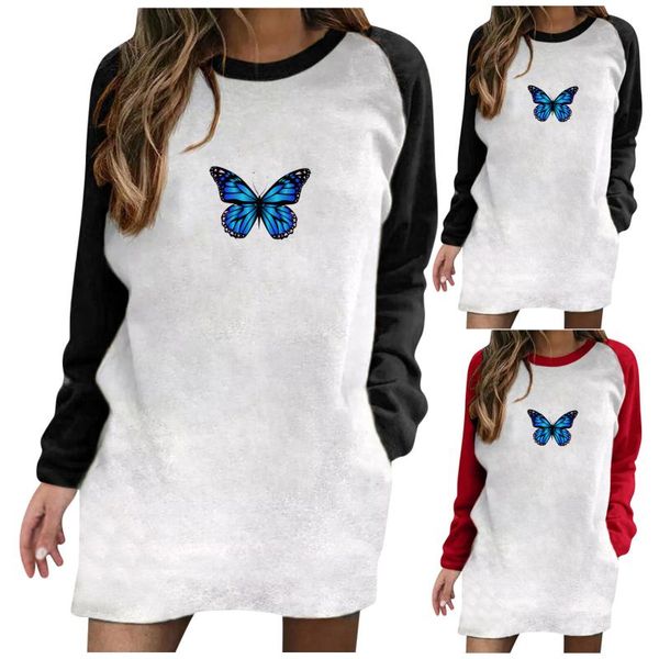 casual dresses women's round neck long sleeve dress butterfly print mini with pockets sports stitching fashion dress#e, Black;gray
casual dresses women's round neck long sleeve dress butterfly print mini with pockets sports stitching fashion dress#e, Black;gray
