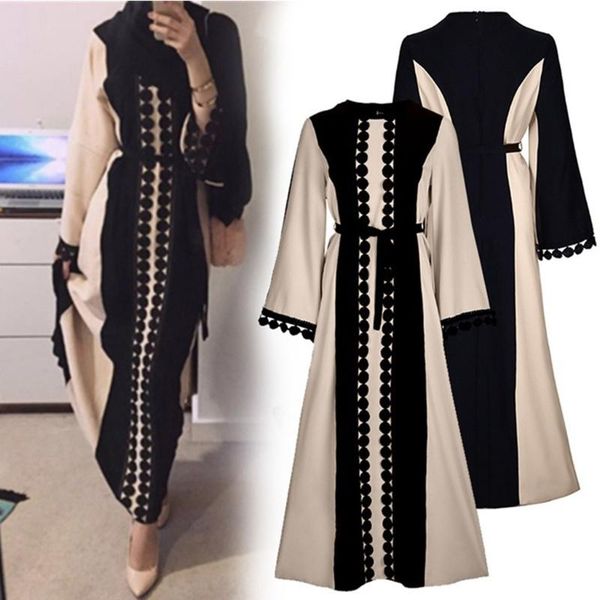 ethnic clothing women muslim long sleeve maxi dress lace polka stitching islamic middle east dubai robe contrast color belted abaya turkey, Red
ethnic clothing women muslim long sleeve maxi dress lace polka stitching islamic middle east dubai robe contrast color belted abaya turkey, Red