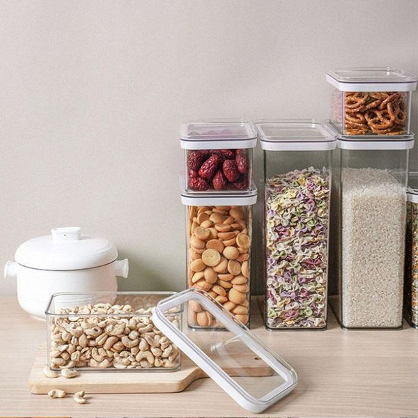 square storage can kitchen organizer box containers household plastic moisture-proof grain tanks bottles & jars
square storage can kitchen organizer box containers household plastic moisture-proof grain tanks bottles & jars