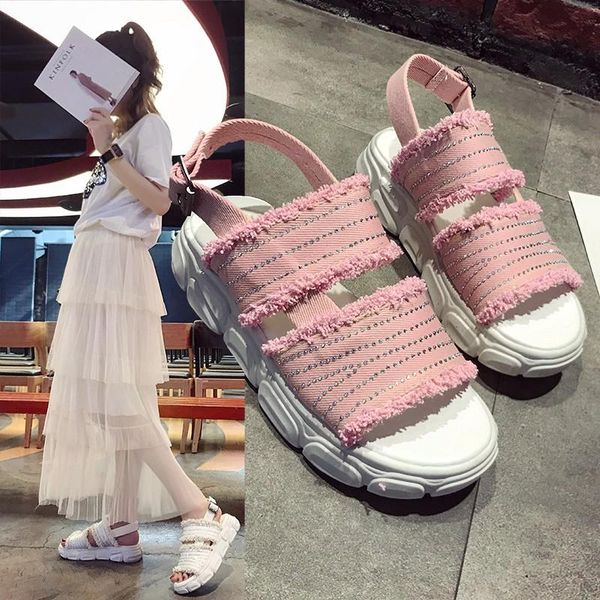 women casual sandals outdoor thick bottom fashion for woman vulcanized shoes 2021 summer leisure, Black
women casual sandals outdoor thick bottom fashion for woman vulcanized shoes 2021 summer leisure, Black