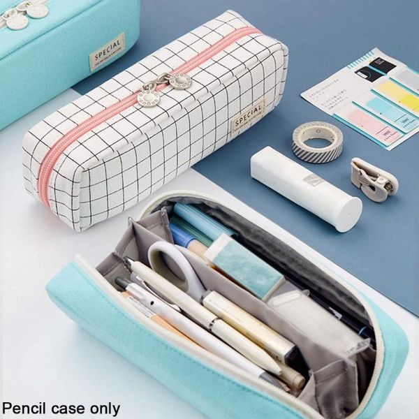 pencil bags 1 pcs lattice case canvas material large capacity storage bag girl heart stationery box school student gift
pencil bags 1 pcs lattice case canvas material large capacity storage bag girl heart stationery box school student gift